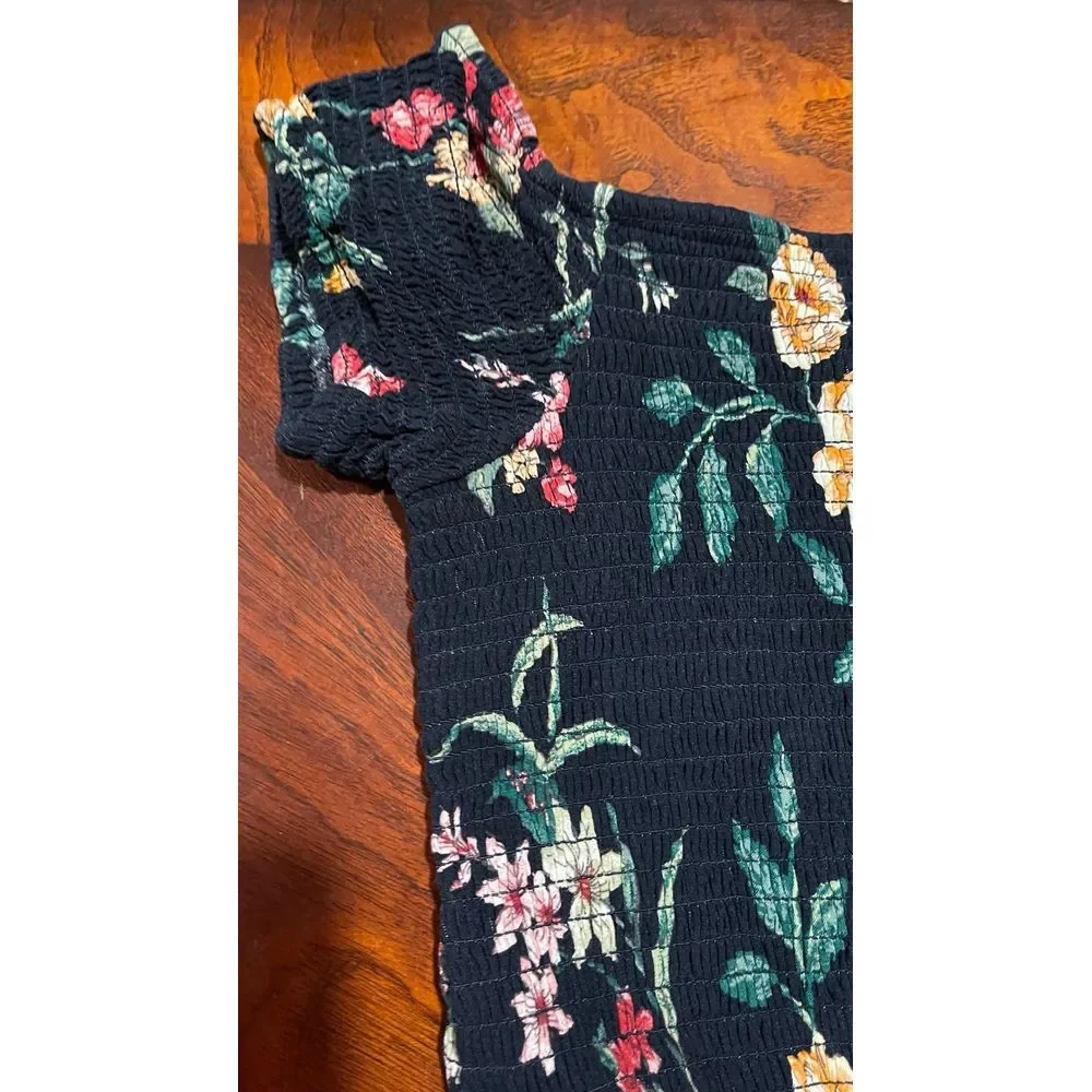 Xhilaration women's Floral blue and pink Jumpsuit size leggings‎ size medium - Picture 4 of 11